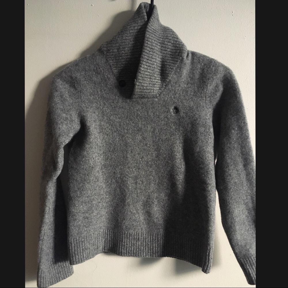 %100 WOOL Shawl Collar Winter Sweater Turtleneck